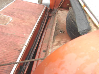 1957 Chevrolet 210 wagon interior of rear tail gate